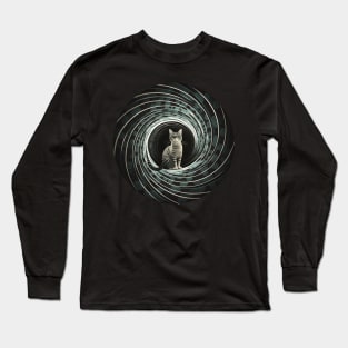 Cat Sitting in A Spiral Long Sleeve T-Shirt